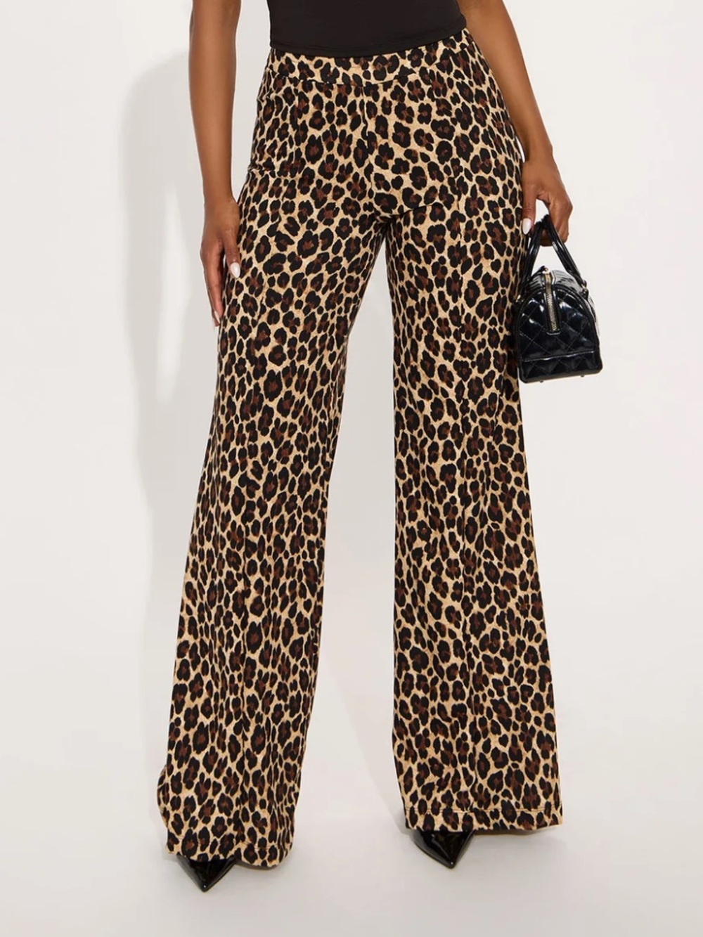 Fashion Nova Leopard Print Wide-Leg Pants - Brown/Tan